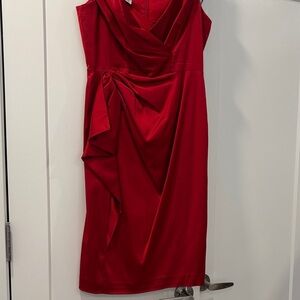 Maggy London Elegant Red Satin-like Dress